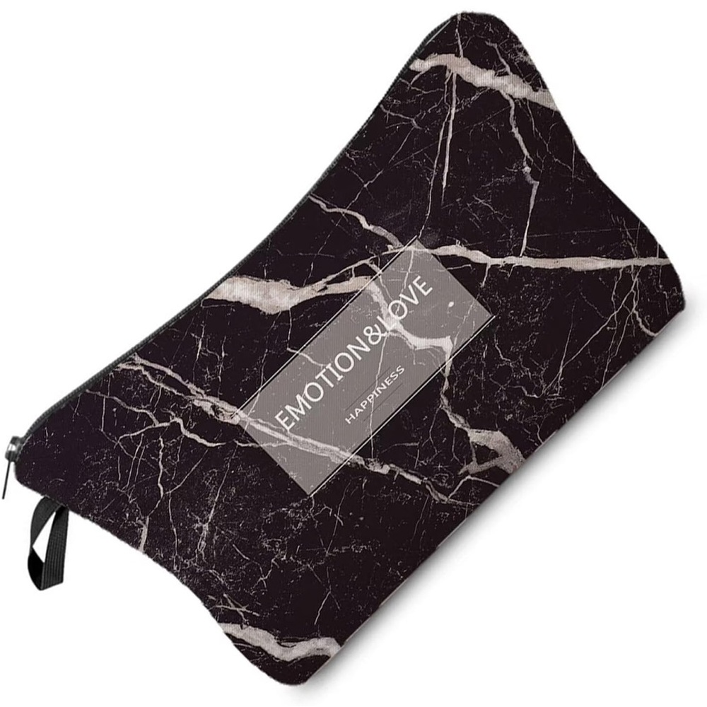 Black Marble Cosmetic Travel Clutch